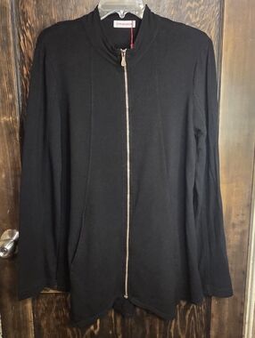 NWT XCVI Wearables Black Zip-Front Jacket